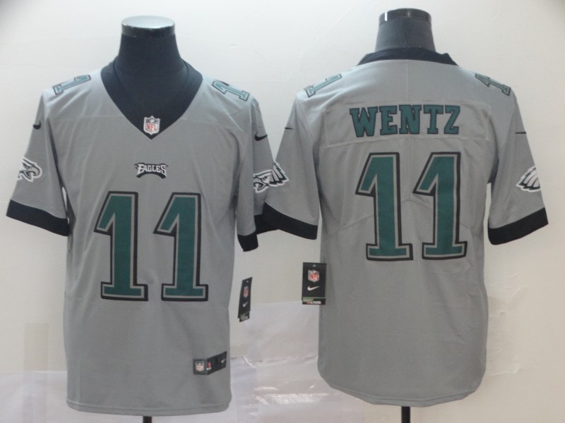 Men's Philadelphia Eagles Carson Wentz #11 Gray Jersey